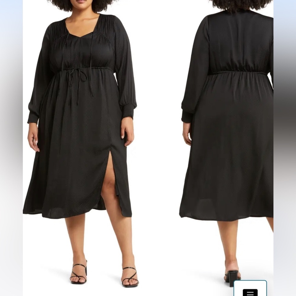 32. Belldini Dot Print MIDI Dress in Black, Size 2X